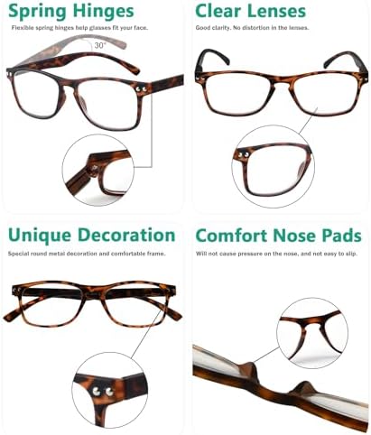 Eyekepper Ultrathin Flex Frame 5-pack 80's Reading Glasses Tortoise +0.75