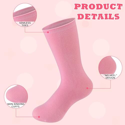 Shinymoon 6 Pair Seamless Afo Interface Socks Sensory Seamless Interface Cotton Non Binding Socks
