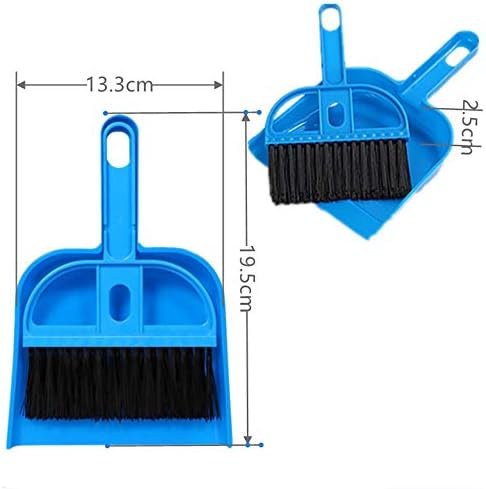 Mini Dustpan and Broom Set 1 Pcs Dustpan Brush Set Portable Plastic Brush Set (Blue) Used for Tool Brush Keyboard Home Kitchen Sweeper Table Desk Office