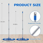 Dust Mop for Hardwood Floors,58" Long Handle Wet & Dry Mop,180° Rotating Microfiber Washable Mop for Tile,Laminate,Vinyl Floors,Pet Hair Cleaning