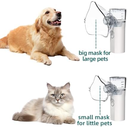 Portable Pet Nebulizer for Cats & Dogs - Handheld Cool Mist Steam Inhaler for Breathing Problems - USB Rechargeable for Home, Travel & Car Use - Veterinary Respiratory Relief Device