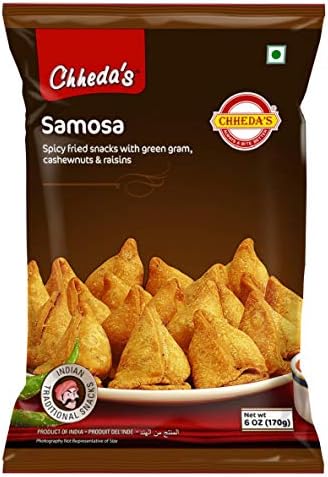 Chheda's Samosa - Crispy Spicy Snack - With Spicy Mixture Filling - Ready to Eat Food - Indian Namkeen 170g (Pack of 4)