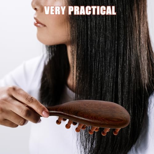 Didiseaon Massager Comb, Wooden Scalp Massager Scalp for Relaxation Sandalwood Massage Wide Tooth Gua Sha Wooden Combs Massage Tools