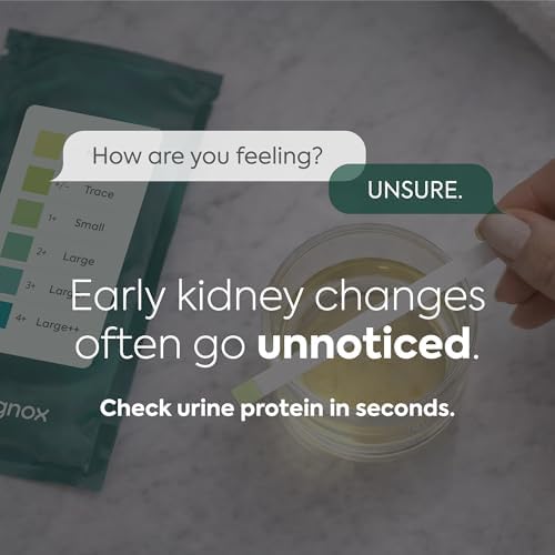 Diagnox Health Urine Protein Test Strips | At-Home Proteinuria Monitoring | Individually Wrapped, Fast 60-Second Results | Easy Urinalysis Test, Pack of 30