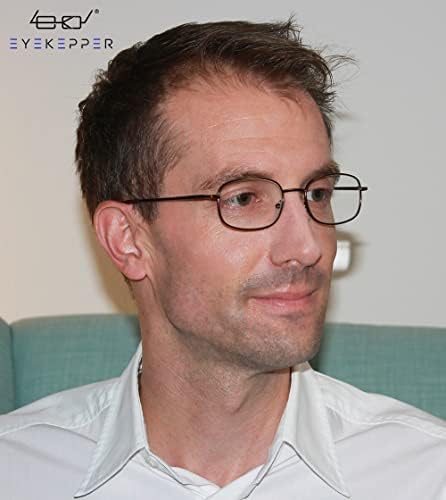 Eyekepper 4 Pairs Reading Glasses Metal Frame Reader Eyeglasses with Spring Hinges for Men for Women Reading