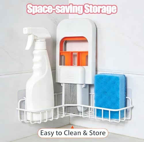 Orange Self-Squeezing Mini Sponge Mop, Foldable 1-Hand Squeeze Desktop Mop with Replaceable Head – Wet & Dry Cleaning Tool