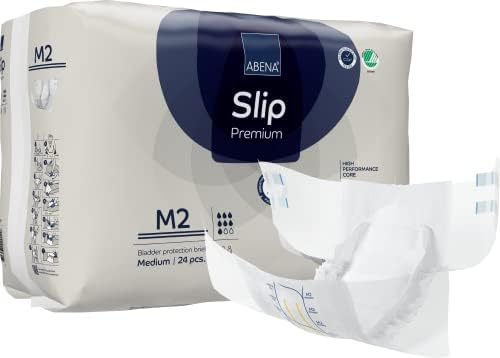 Abena Slip Premium Incontinence Briefs, Level 2, (Extra Small to Extra Large Sizes), Medium, 24 Count