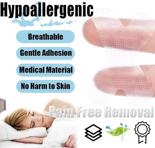 240 Pack Mouth Tape for Sleeping - Comfortable Sleep Tape Transparent Pain Free Removal, Hypoallergenic, Latex Free & Gentle On Skin Premium Quality Strips