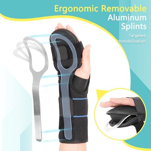 Resting Hand Splint, Stroke Hand Wrist Brace for Carpal Tunnel Night Support, Pain Relief for Stroke Recovery, Flexion Contractures, Arthritis, Tendonitis, Left Hand, Black, M