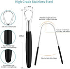 4 Pieces Tongue Scrapers, Reduce Bad Breath Cleaning Tongue Brushes Stainless Steel Oral Tongue Brushes Beauty Tools