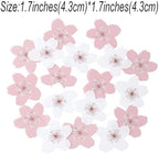 YOcity 60 Pcs Edible Cherry Blossom for Cake Decorations Edible Flowers Cupcake Toppers Wafer Paper Flowers for Baby Shower Kids Birthday Party Decorations Supplies Pink White