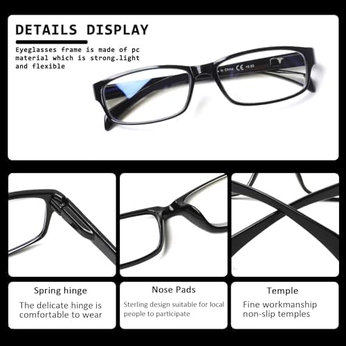JOSCHOO Computer Reading Glasses for Women and Men 6 Pack Blue Light Blocking Spring Hinge Readers