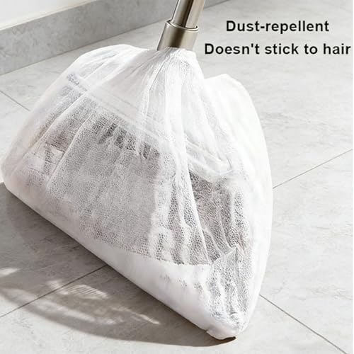 Disposable Broom Covers, 100 Pack Disposable Broom Dusting Covers, Multi Purpose Cleaning Brooms Cover for Sweeping, Captures Dust & Pet Hair, Universal Elastic Fit, Easy On/Off, Keep Hands Clean