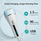 Epilator for Women, 6 in 1 Hair Removal Epilator, Shaver, Face Razor, Facial Brush, Face Massage and Body Exfoliator,IPX7 Waterproof Rechargeable Hair Removal for Women, 2 Speeds