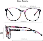 VisionGlobal Blue Light Blocking Glasses for Women Men, Oval Frame Computer Reading Glasses(Floral,+1.00 Magnification)