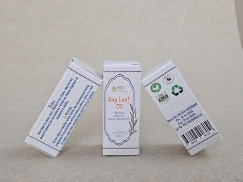 Premium Bay Leaf 10 ml Essential Oil, 100% Pure, Undiluted, Made from Carefully Selected and Dried Leaves, Therapeutic Grade, Aromatherapy, Hair and Scalp, Skin and DIY Personal Care