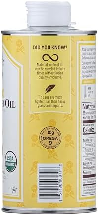 La Tourangelle, Organic High Oleic Sunflower Oil, Neutral Oil For Medium to High Heat Cooking and Skin Care, Non GMO, Pesticide and Chemical Free, 16.9 Fl Oz