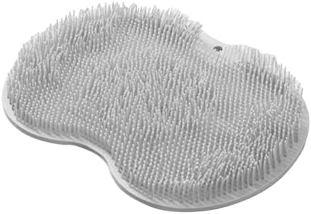 Shower Scrubber Mat, Back Washer Exfoliatin, Foot Cleaner Wash Pad, Wall Mounted Slip Suction Cups(Grey)