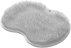 Shower Scrubber Mat, Back Washer Exfoliatin, Foot Cleaner Wash Pad, Wall Mounted Slip Suction Cups(Grey)