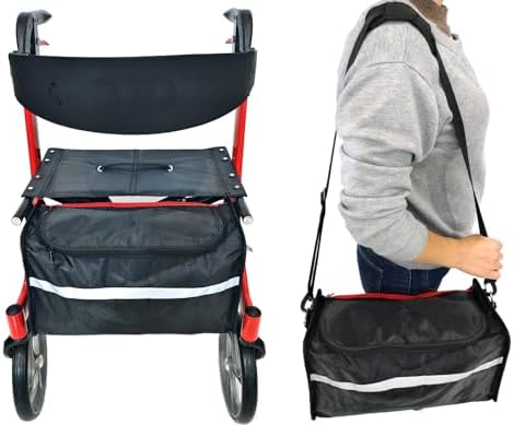 10266 Nitro rollator walker bag,Shoulder Bag,Replacement Bag for Nitro Aluminum Rollator and Transport Chair Combination Unit,Comes with shoulder strap for carrying.1026633,1026610,Black,1Ea