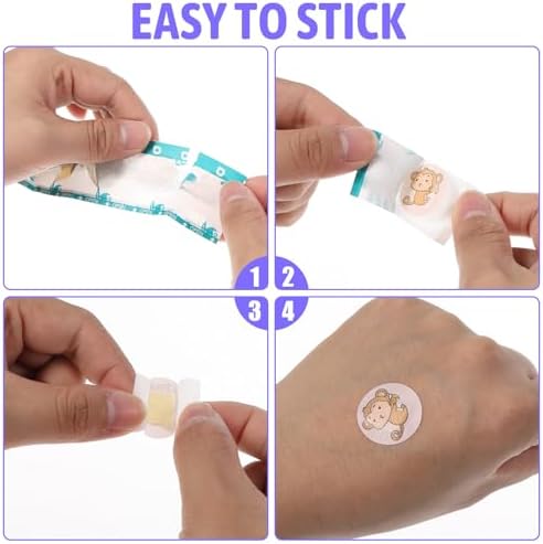 120Pcs Kids Bandages 12 Styles Zodiac Themes Animal Pattern Bandaids Variety Pack, 0.9In Round Vaccination Bandage Adhesive Plaster Dot, Kids Bandaids for Small Wounds, Pimples, Vaccination and Blist