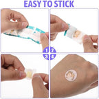 120Pcs Kids Bandages 12 Styles Zodiac Themes Animal Pattern Bandaids Variety Pack, 0.9In Round Vaccination Bandage Adhesive Plaster Dot, Kids Bandaids for Small Wounds, Pimples, Vaccination and Blist