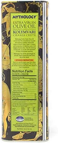Mythology Greek Olive Oil From Greece, Cold Pressed Extra Virgin Olive Oil, Certified PDO Kolymvari Chania Crete, 3 Liter