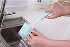 3 Pcs Bottles Dishwashing Foam Sponge Brush with Adjustable Long Handle For Coffee Glasses Pot Milk Cup Mugs Wine Bottle Baby Bottles Kitchen Clean(Color Random)