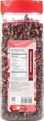 Soeos Sichuan Peppercorns, 6oz(170g), Whole Premium Red Szechuan Peppercorns for Authentic Sichuan Cuisine, Citrusy Aroma & Tingling Flavor, Ideal for Hot Pot, Mapo Tofu, Stir-Fry & Seasoning