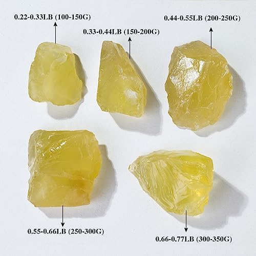 Apengshi 1pcs Citrine Raw Crystal 0.44-0.55lb Natural Crystal Healing Stones Rough Crystal Gemstones for Tumbling, Polishing, Home Decoration, Fish Tank Decoration DIY, Wicca Therapy