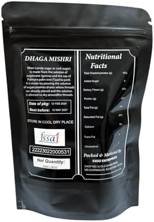Generic Organic Herb Dhaga Mishri, Rock Sugar Crystals, Sugar Crystals, Dana, Thread Crystals, Kuja , Krishna Bhog Parsad, Gopal Bhog (130, Grams)