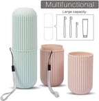 2 PCS Travel Toothbrush Case, Portable Business Trips Camping Wash Cup Holder Organizer, Unbreakable Tooth Brush Suit Organizer for Bathroom Daily Use