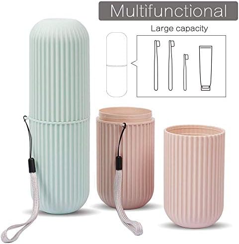 2 PCS Travel Toothbrush Case, Portable Business Trips Camping Wash Cup Holder Organizer, Unbreakable Tooth Brush Suit Organizer for Bathroom Daily Use