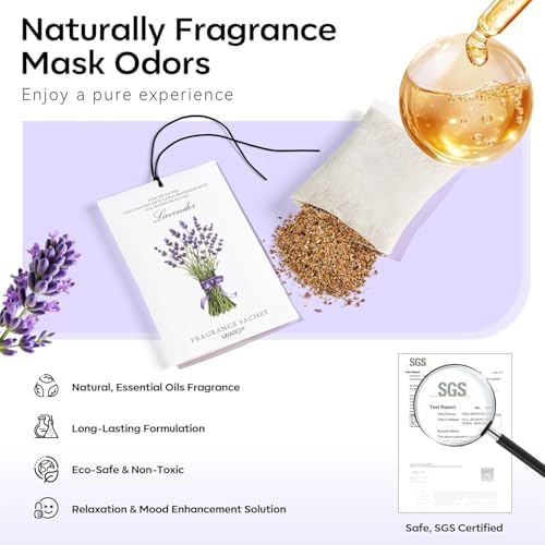 12 Packs Lavender Hanging Closet Deodorizer Air Freshener Long Lasting Scented Sachets Smell Goods for House or Office