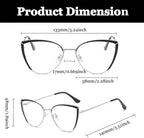 LJCZKA Cat Eye Blue Light Blocking Glasses for Women Computer Glasses Metal Frame Anti Eyestrain