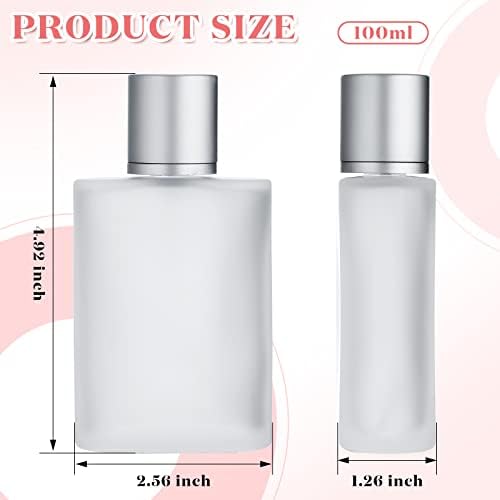 Tessco for you 6 Pcs 50/100ml Frosted Glass Bottle Perfume Atomizer Refillable Spray Empty Perfume Dispenser Fine Mist Atomizer Cosmetic Container for Travel Men Women (3.4 Ounces,Silver Gray)