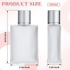 Tessco for you 6 Pcs 50/100ml Frosted Glass Bottle Perfume Atomizer Refillable Spray Empty Perfume Dispenser Fine Mist Atomizer Cosmetic Container for Travel Men Women (3.4 Ounces,Silver Gray)