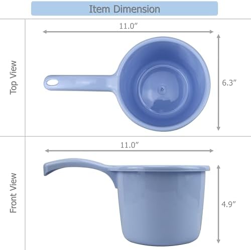 EIKS 3 Pack Plastic Water Ladle for Scooping & Dispensing Water, Used for Washing Hair Kitchen Garden Bath Cleaning Application