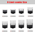 8PCS Magnetic Clipper Guards Cutting Guides Compatible with Wahl Clipper -from 1/16 Inch to 3/4 Inch(1.5-19mm)