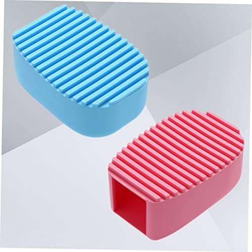 2pcs Mini Handheld Silicone Laundry Cleaning Brush Set Colorful Clothes Washing Scrubbing Brush for Home and Travel Lightweight Easy to Hold Multipurpose
