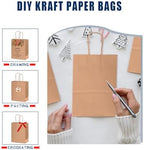 Bakepacker 100-Pack Large Size Gift Paper Bags with Handles Bulk 13"x10.3"x4.6" Brown Party Kraft Shopping Bags