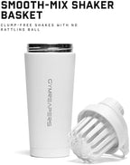 Gymreapers Stainless Steel Protein Shaker Bottle - Double Wall Insulated, Leak Proof, BPA-Free Metal Vacuum Blender Cup For Gym, Sports, Pre & Post-Workout Cold Hydration - 26 OZ (White)
