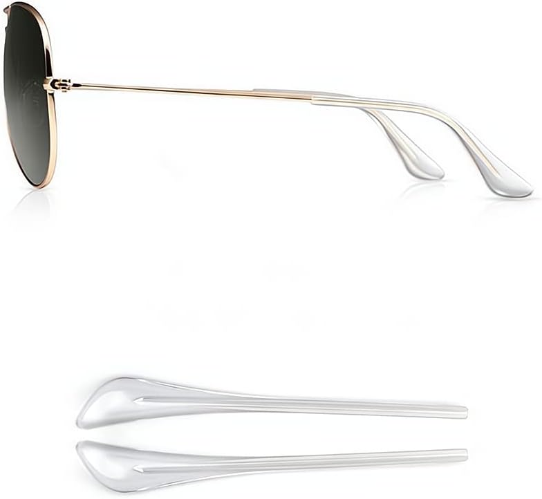 Sunglass Temple Tips,Replacement Ear Sock Glasses End Tips/Eye Tips Retainer,Clear Eyeglasses Piece Tube Sleeve Anti-Slip for Aviator Sunglass Eye Glasses Frames/Thin Metal Eyewear Frame