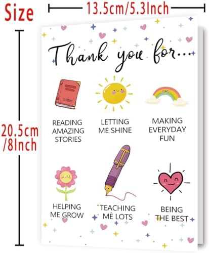 Lovely Thank You Teacher Card, Great Teacher Appreciation Gifts Card from Students, Thank You for Helping Me Grow, End of Term Gift
