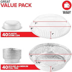 Stock Your Home 9" Round Aluminum Foil Pans with Lids (40 Pack) Pie Tins Disposable 9 Inch with Lid, To-Go Containers for Pies, Cheesecake, Cinnamon Rolls, Flan, 2" Deep Dish Cake Pan for Holidays