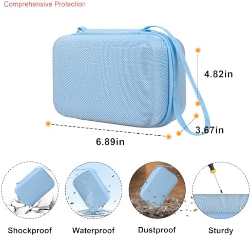 Elonbo Carrying Case for iHealth Track Smart Upper Arm Blood Pressure Monitor, Wireless Bluetooth Blood Pressure Monitor Travel Protective Bag Storage Holder, Mesh Pocket fits Range Cuff, Blue