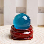 Acxico 1 Pcs Blue Cat's Eye Opal Natural Quartz Crystal Treatment Stone Spherical Ball 20mm Decor + Spherical Bracket