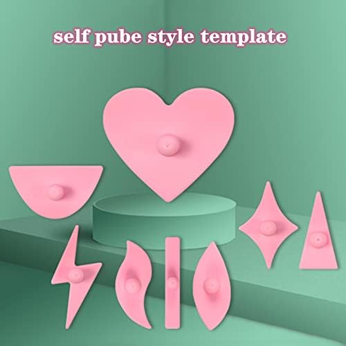 9pcs Pubic Hair Trimmer Stencil,Bikini Shaving Model,Private Area Style Shape Tool,Pube Clipping Template,Charming Intimate Part Pattern,Softly Rubber,Handle Design