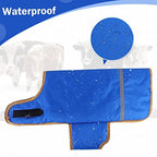 Pro Calf Blanket, Calf Warm Clothes Calf Saver Coat Blanket for Keep Cow Warmming Thickened Belly Protection Windproof Livestock Protector (A piece of Blue with Flannel Lining)