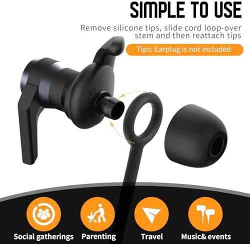 2 Pack Silicone Earphones Anti-Lost Straps Soft Safety Tug-Resistant Sports Earplug Lanyard Flexible Wire Cable Connector Cord Fits Any Wireless Bluetooth Earphones